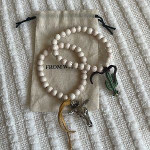 FROM WITHIN Cream Beaded Bracelets w/ Charms Bundle